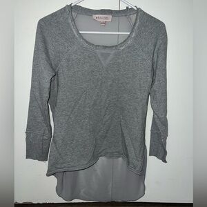 Philosophy Gray Asymmetrical Long Sleeve Blouse